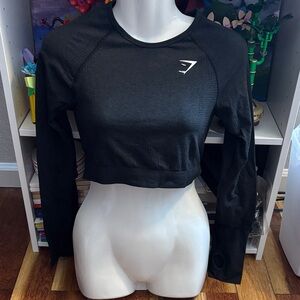 Gymshark Black Long Sleeve Crop Top